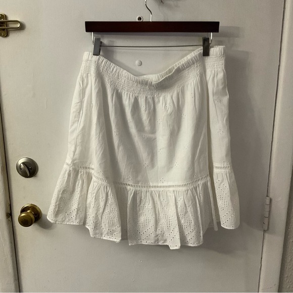 Madewell Embroidered White Lace Mini Skirt Size XL NEW - Picture 2 of 10